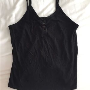 Black Tank Half Button Up